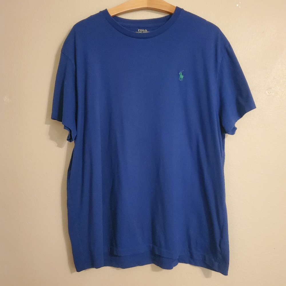POLO RALPH LAUREN‎ Blue Casual Classic Fit Crewneck Short Sleeve Tee Men's SZ XL